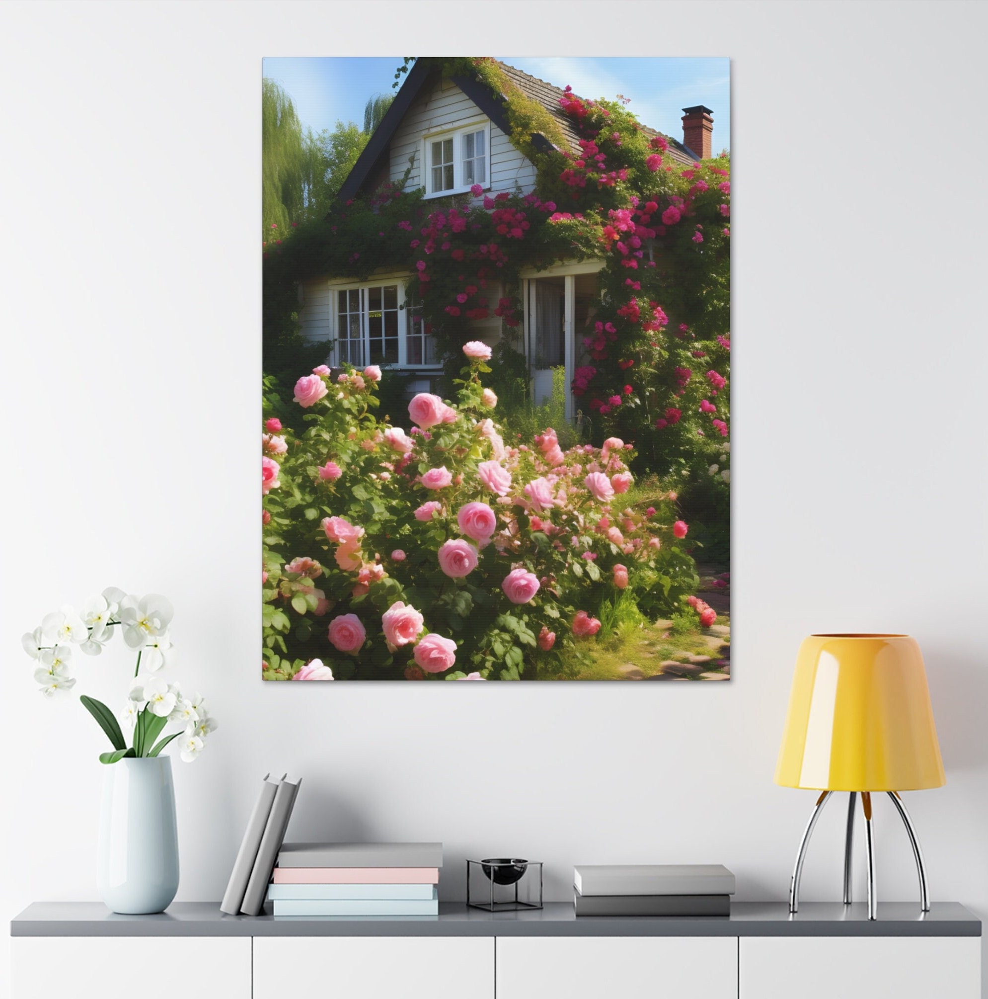Enchanting English Cottage Garden Wall Art Print, Coquette Home Decor ...