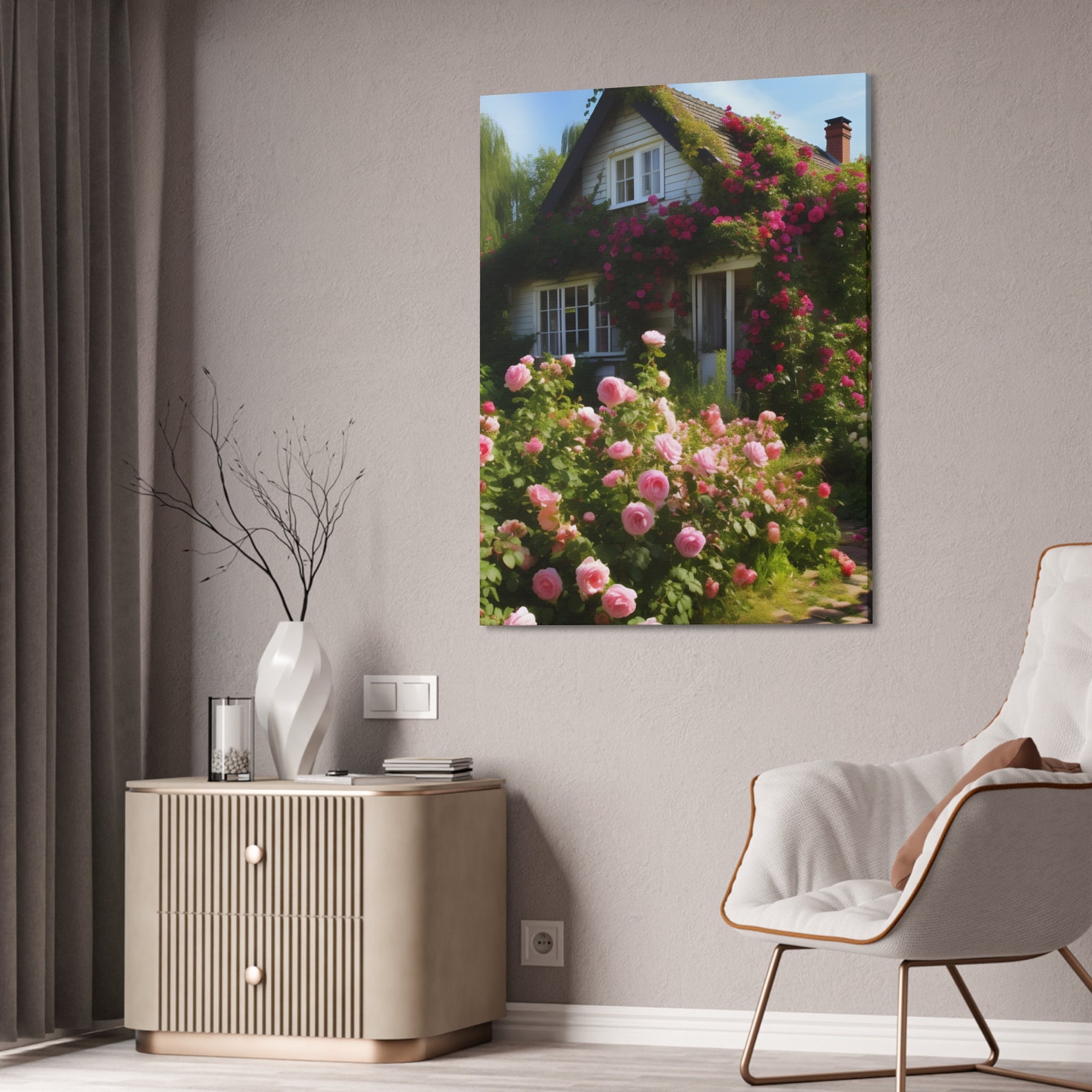 Enchanting English Cottage Garden Wall Art Print, Coquette Home Decor ...