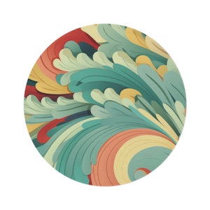 Vintage-inspired Colorful Abstract Round Rug for Modern Home Decor ...