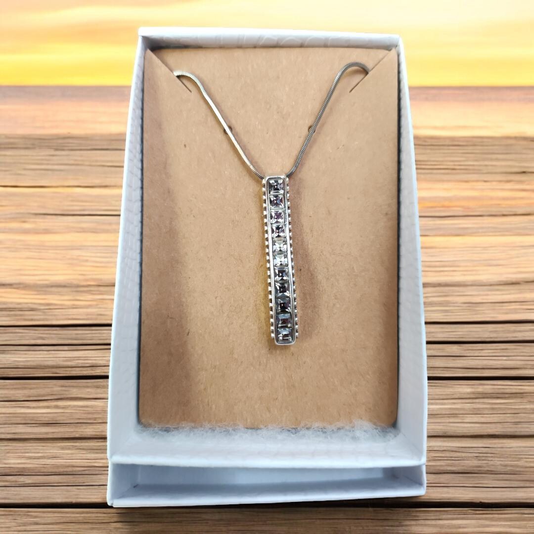 Vintage Brighton Necklace W Crystal Silver Pendant - Etsy