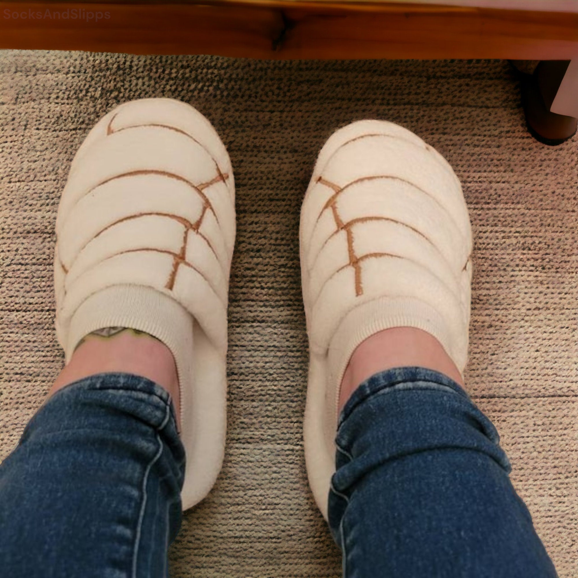 Mexican Concha Slippers Concha Bread Themed Novelty Slippers Etsy