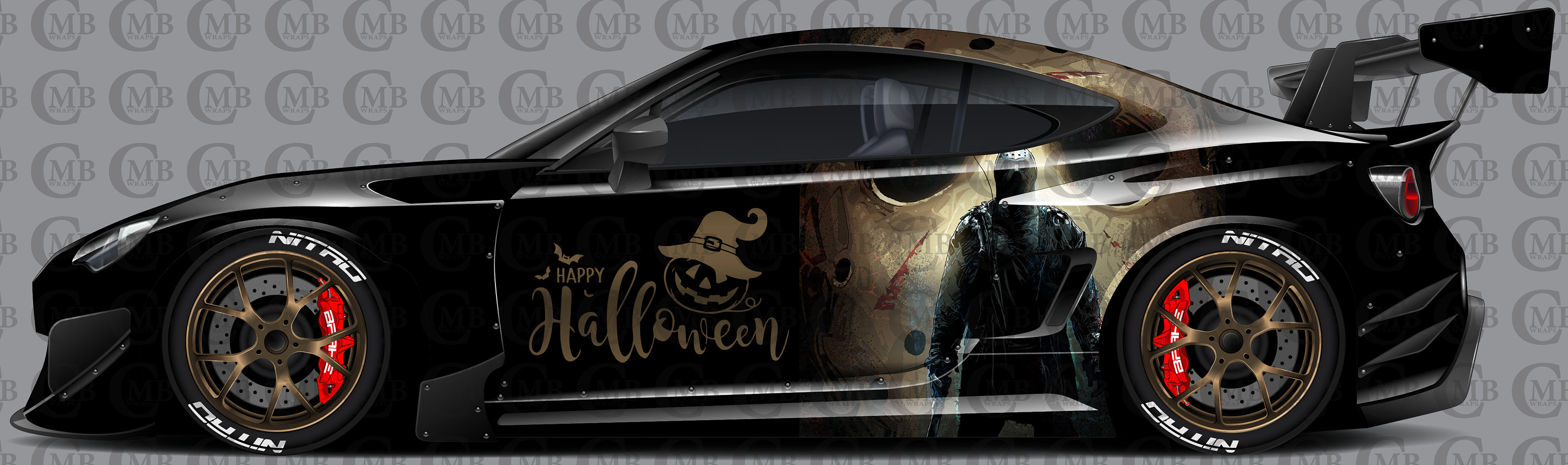 Halloween Jason Voorhees, Car Livery, Cast Vinyl Wrap, Universal Size, Car Wrap, Car Decal, Car Foil Design