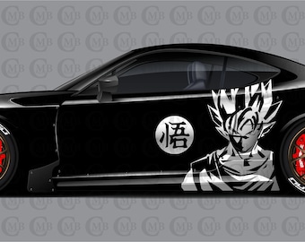 Goku Both Side x2, Anime, Car Livery, Cast Vinyl Wrap, Universal Size, Car Wrap, Car Decal, Car Foil Design