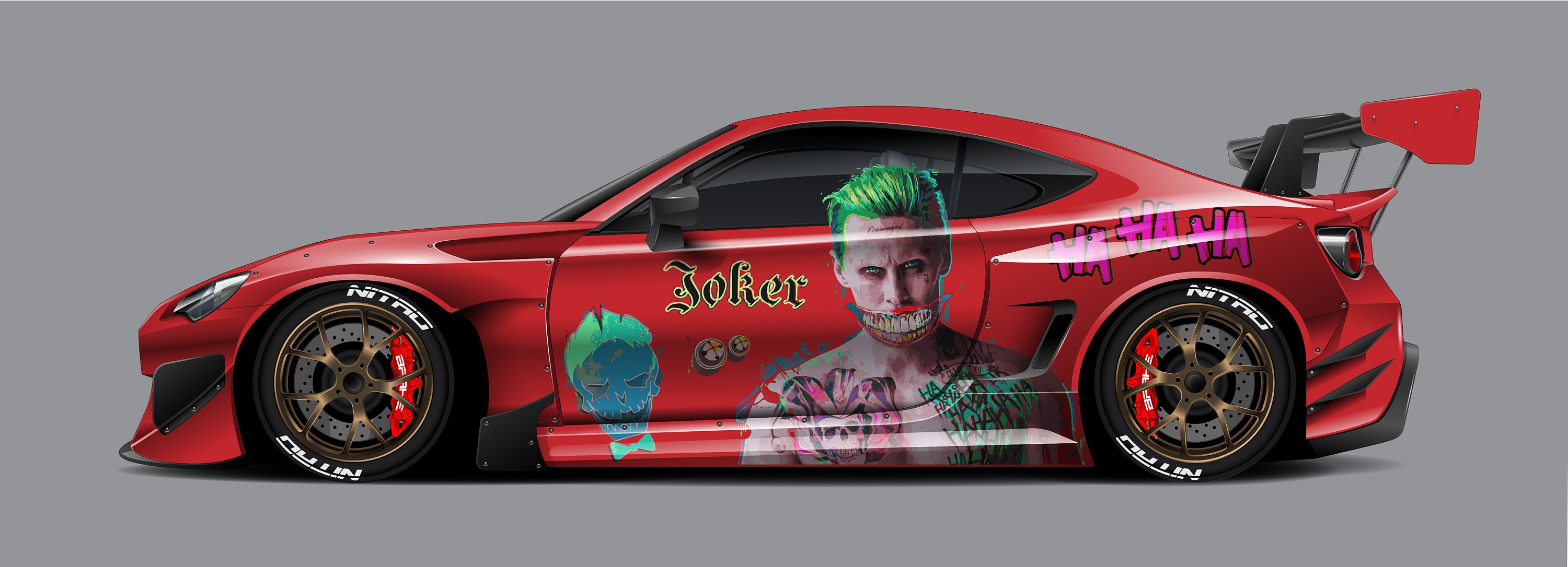 Joker Jared Leto Car Wrap, Car Livery, Cast Vinyl Wrap, Universal Size, Car Wrap, Car Decal, Car