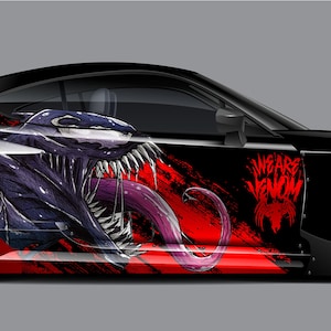 Venom Car Wrap, Car Livery, Cast Vinyl Wrap, Universal Size, Car Wrap, Car Decal, Car Foil Design