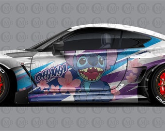Stitch, Autolackierung, Cast Vinyl Wrap, Universalgröße, Car Wrap, Auto Aufkleber, Autofoliendesign