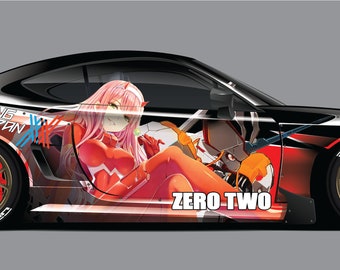 Zero Two | DARLING in the FRANXX, Anime, Car Livery, Cast Vinyl Wrap, Universal Size, Car Wrap, Car Decal, Car Foil Design