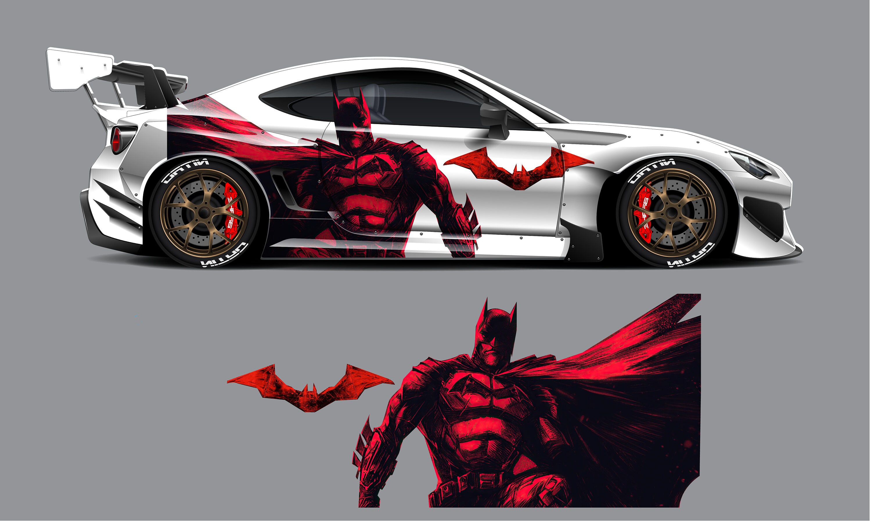 Batman, Car Livery, Cast Vinyl Wrap, Universal Size, Car Wrap, Car ...