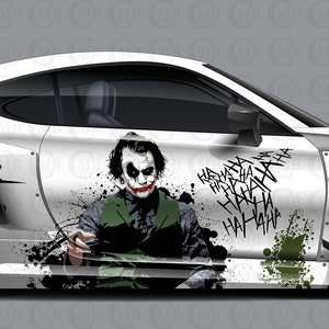 Envoltura de coche Joker, librea de coche, envoltura de vinilo fundido, tamaño universal, envoltura de coche, calcomanía de coche, diseño de lámina de coche