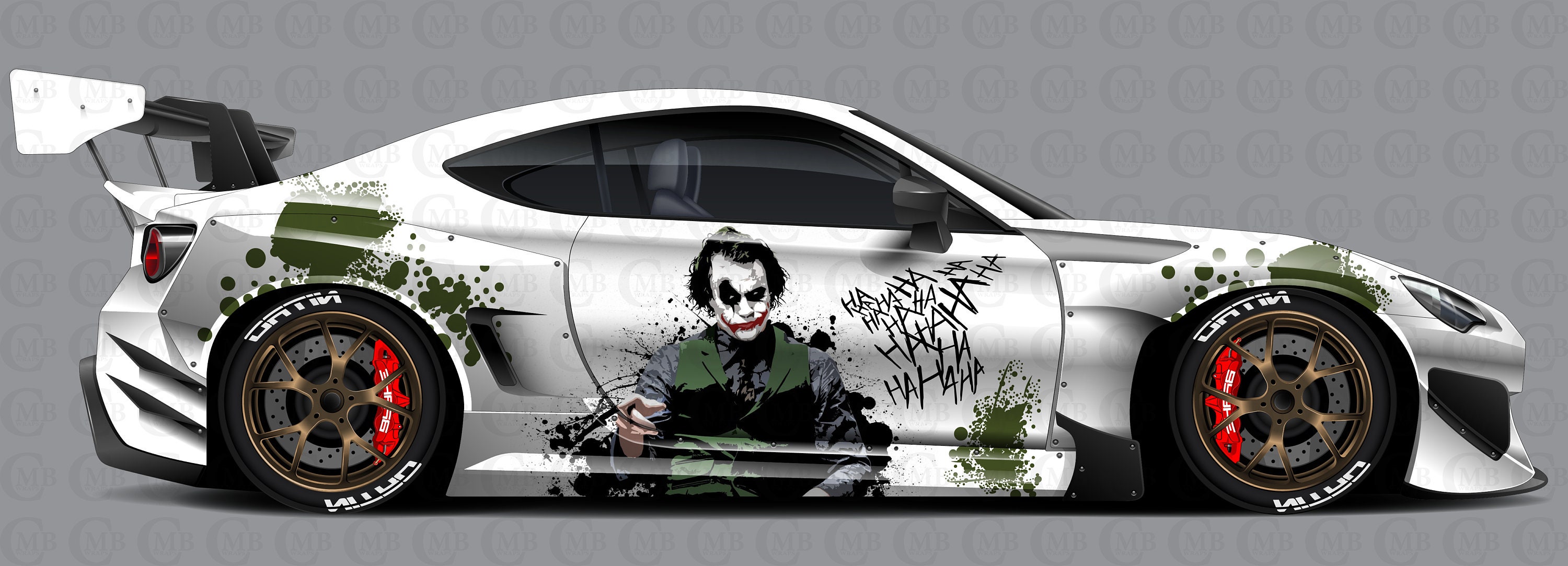 Joker Car Wrap Car Livery Cast Vinyl Wrap Universal Size Car Wrap 