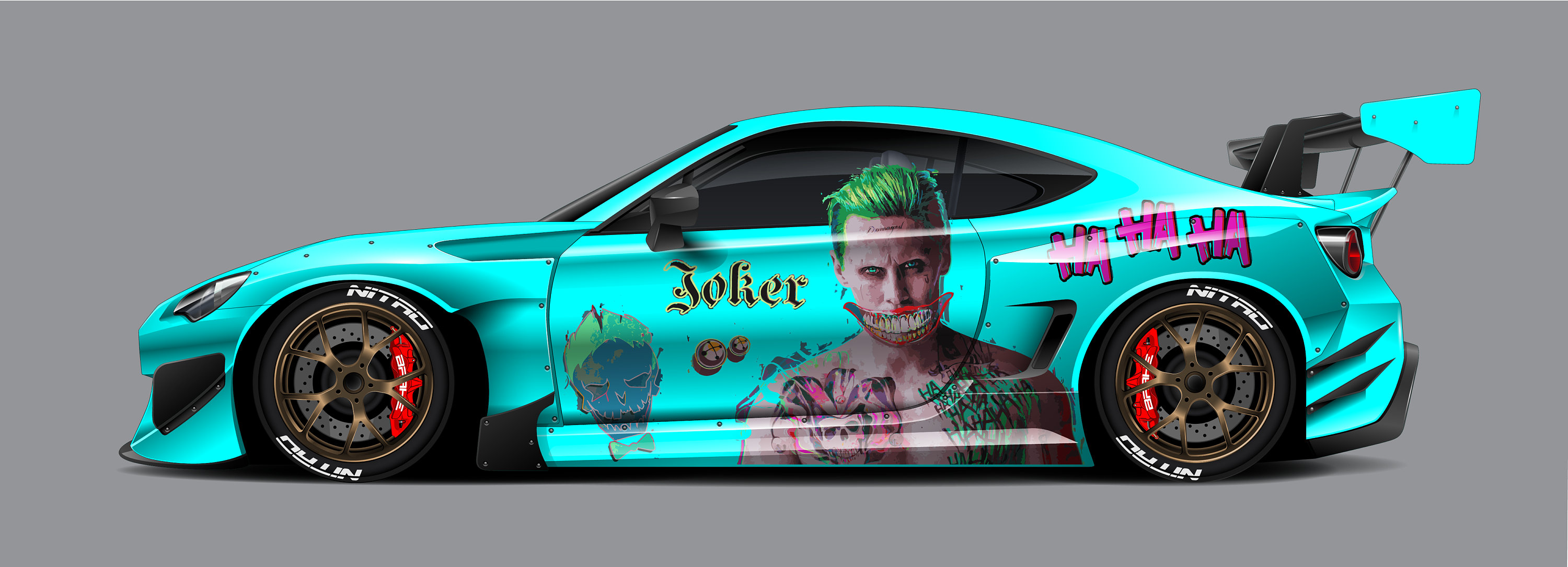 Joker Jared Leto Car Wrap, Car Livery, Cast Vinyl Wrap, Universal Size, Car Wrap, Car Decal, Car