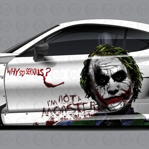 Joker Car Wrap, Car Livery, Cast Vinyl Wrap, Universal Size, Car Wrap, Car Decal, Car Foil Design
