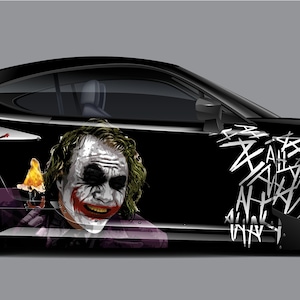 Joker Car Wrap, Car Livery, Cast Vinyl Wrap, Universal Size, Car Wrap, Car Decal, Car Foil Design