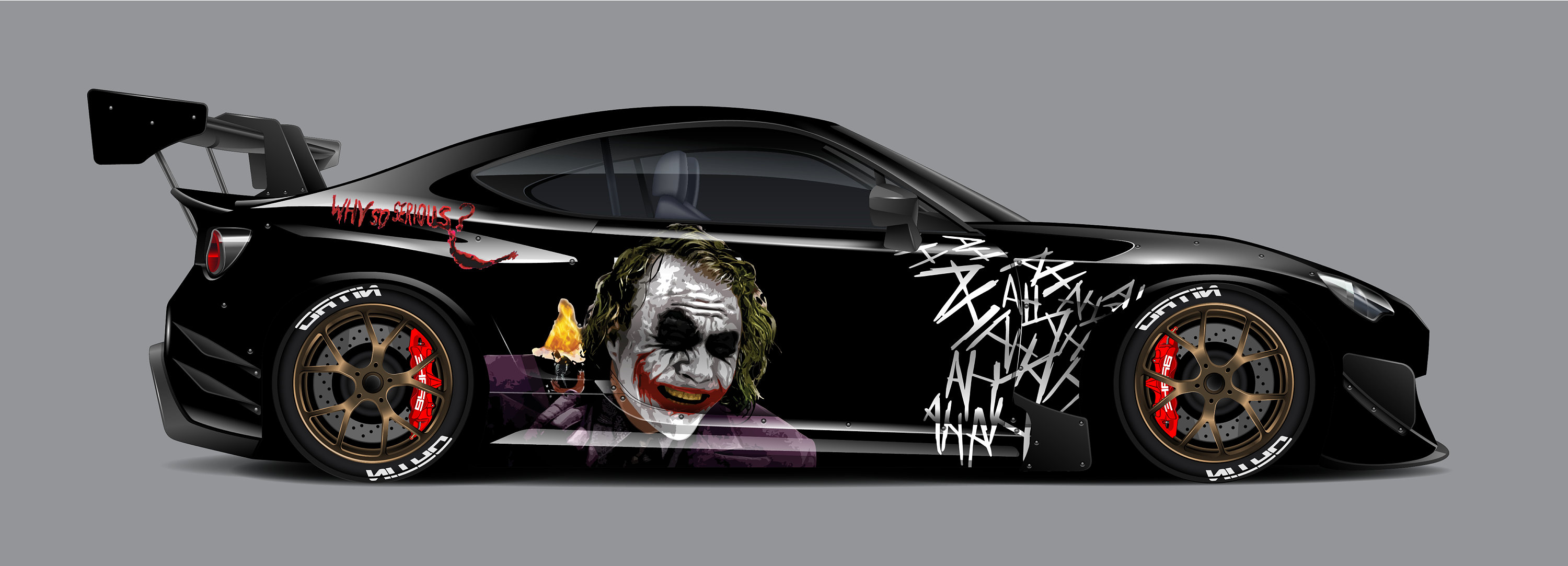 Joker Car Wrap, Car Livery, Cast Vinyl Wrap, Universal Size, Car Wrap, Car Decal, Car Foil Design