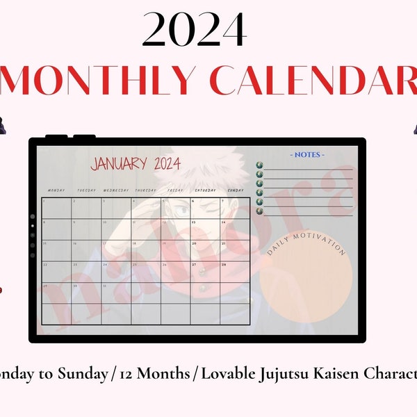 Jujutsu Kaisen Calendar Etsy