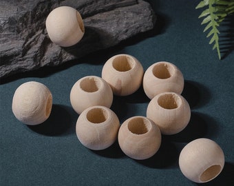 Natural Round Wooden Beads for Macrame | Craft