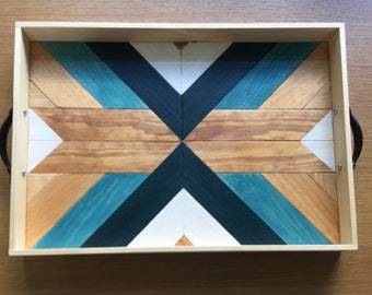 Wooden Mosaic Serving Tray