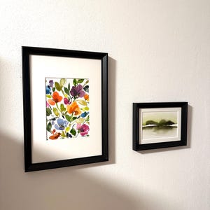 ORIGINAL Artwork, Watercolor Abstract Flowers Painting, Wall Decor, Handmade Art