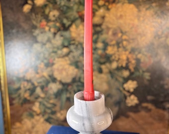 Vintage Solid Marble Tapered Candlestick Holder