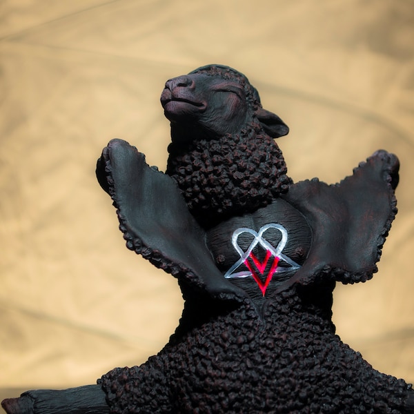 VV - LOVELETTING Figura de resina de oveja negra, Heartagram, Neon Noir, Fan Gift