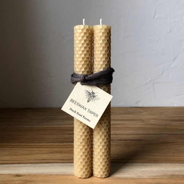 Natural Honeycomb Beeswax Taper Candles