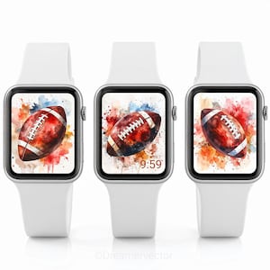 Akvarell fotboll Apple Watch-tapet: Rödbrun Grå (digital nedladdning, set med 3)