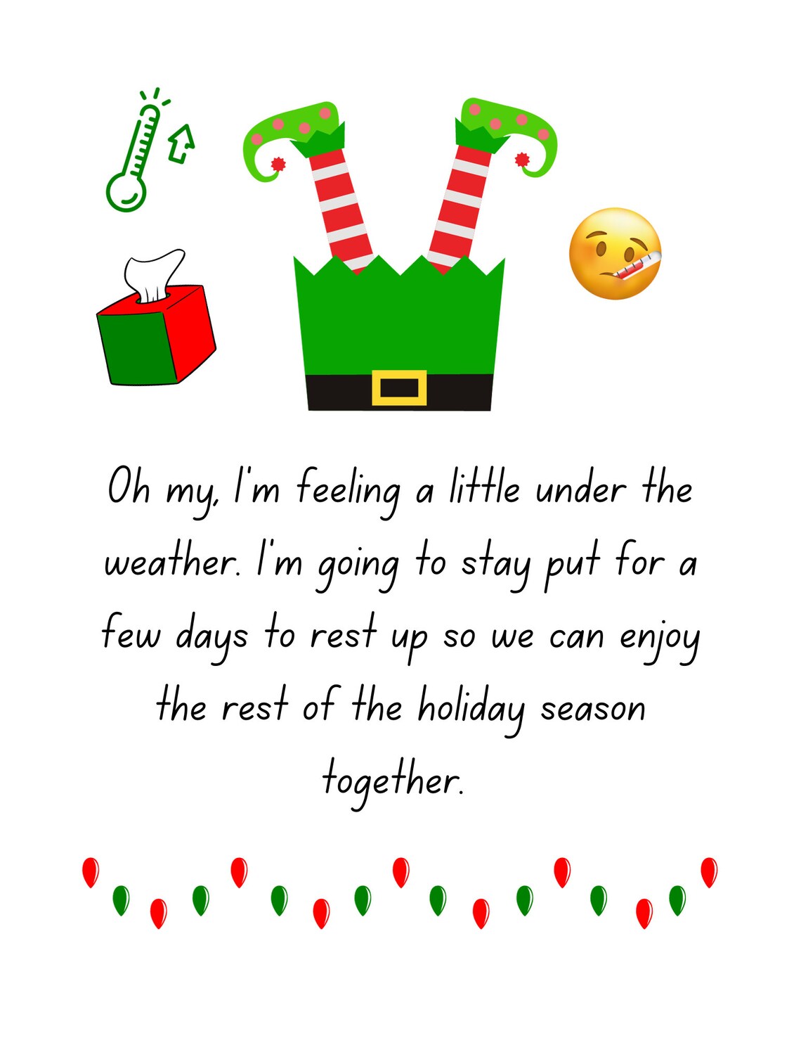 Elf Sick Didn't Move Note Christmas Elf Sick Letter Elf Didn't Move ...