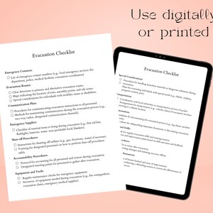 Emergency Evacuation Checklist Instant Printable or Editable in Canva ...
