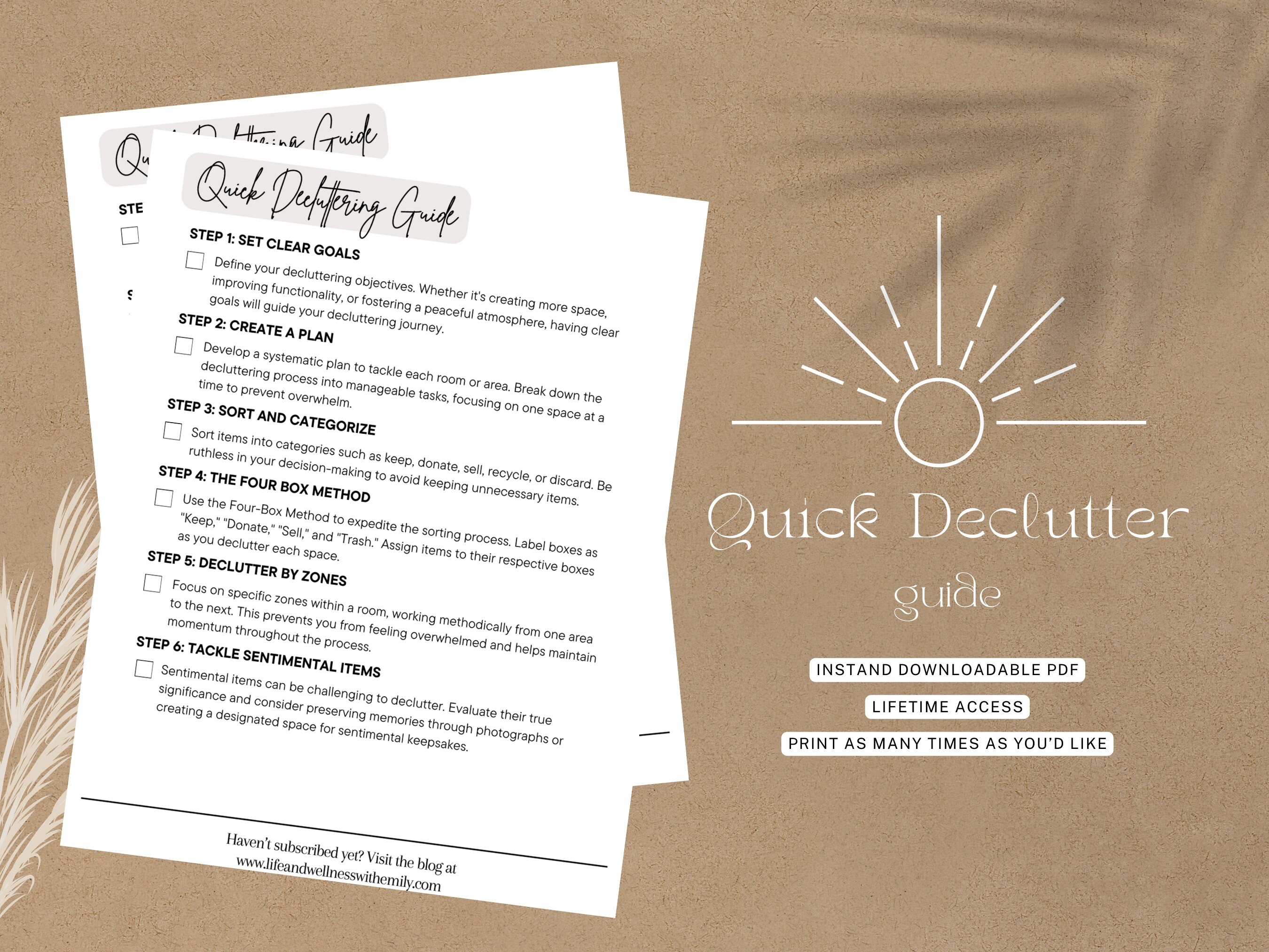 Quick Declutter Guide Instant Download Printable Home Decluttering ...