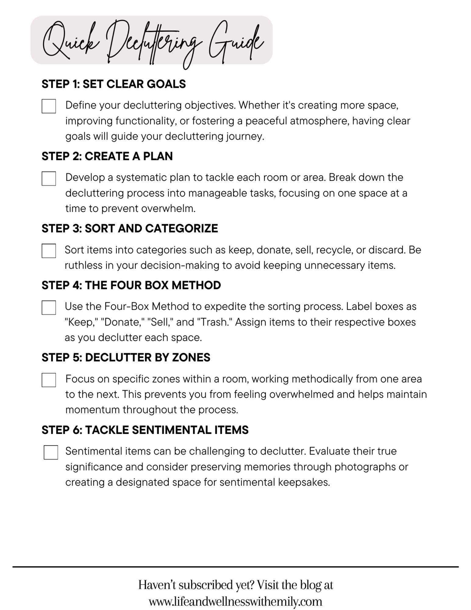 Quick Declutter Guide Instant Download Printable Home Decluttering ...