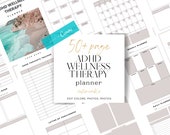 ADHD Wellness Therapy Planner Variety of Planner Pages Habit Tracker Customizable ADHD Planner Printable ADHD Bundle