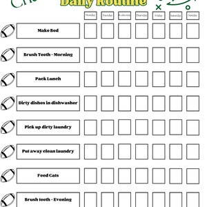 Editable Kids Daily Routine Chart Printable Boy's - Etsy