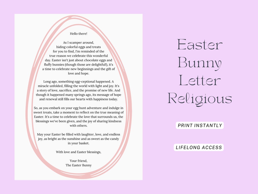 Easter Bunny Letter for Kids Easter Bunny Letter for Kids Religious