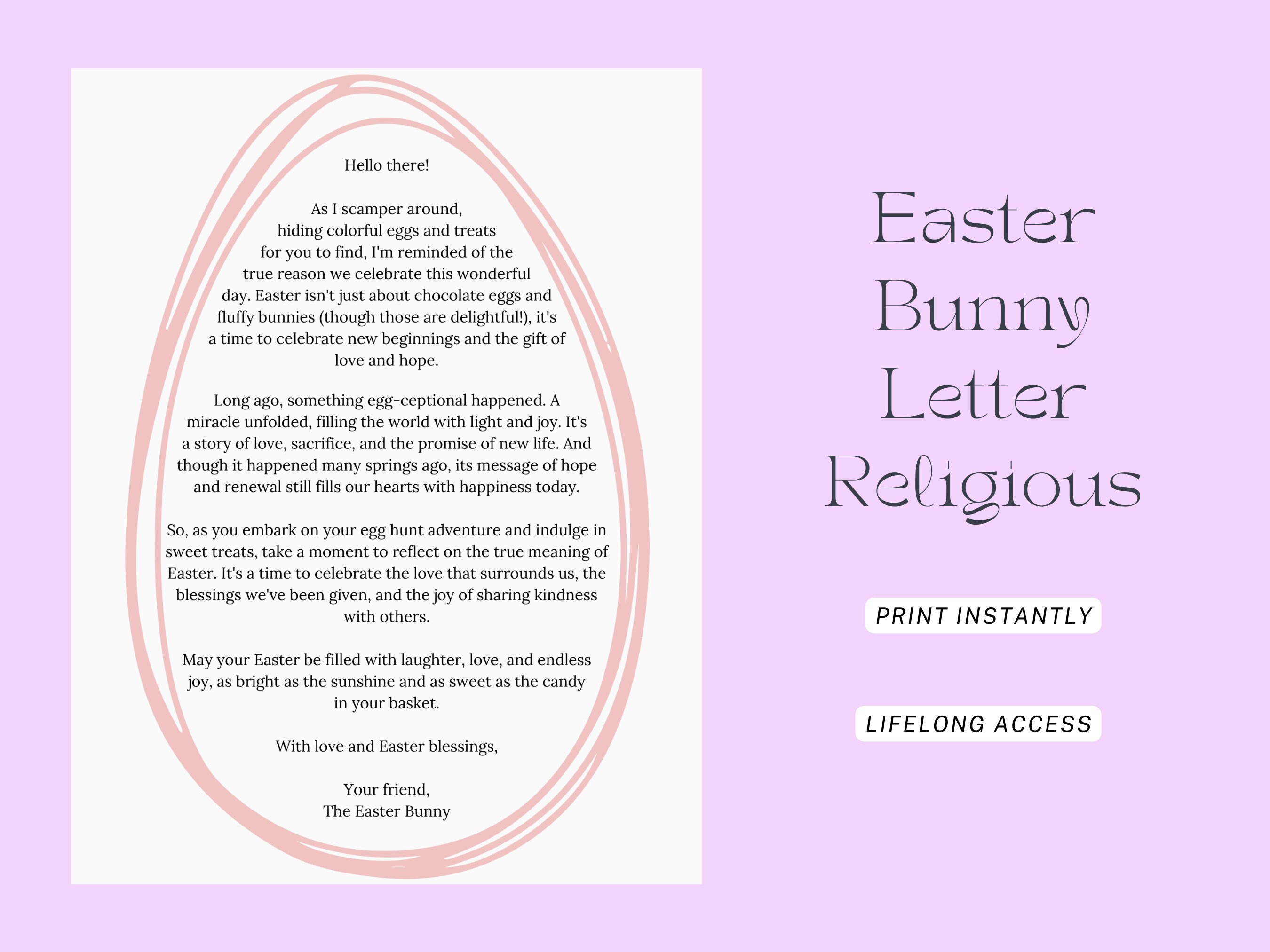 Easter Bunny Letter for Kids Easter Bunny Letter for Kids Religious ...