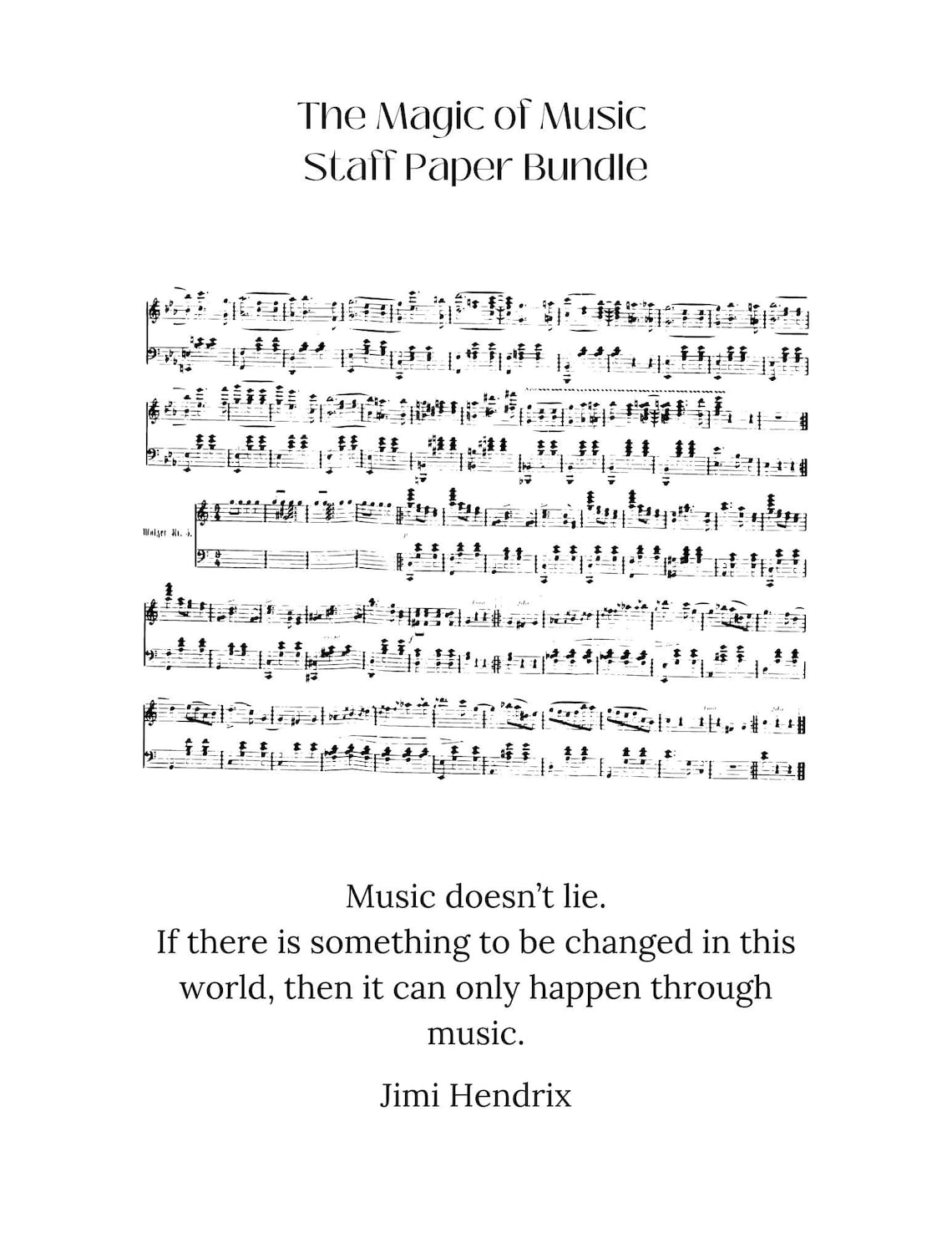 Blank Sheet Music Printable Sheet Music Digital Piano Sheet Music Sheet