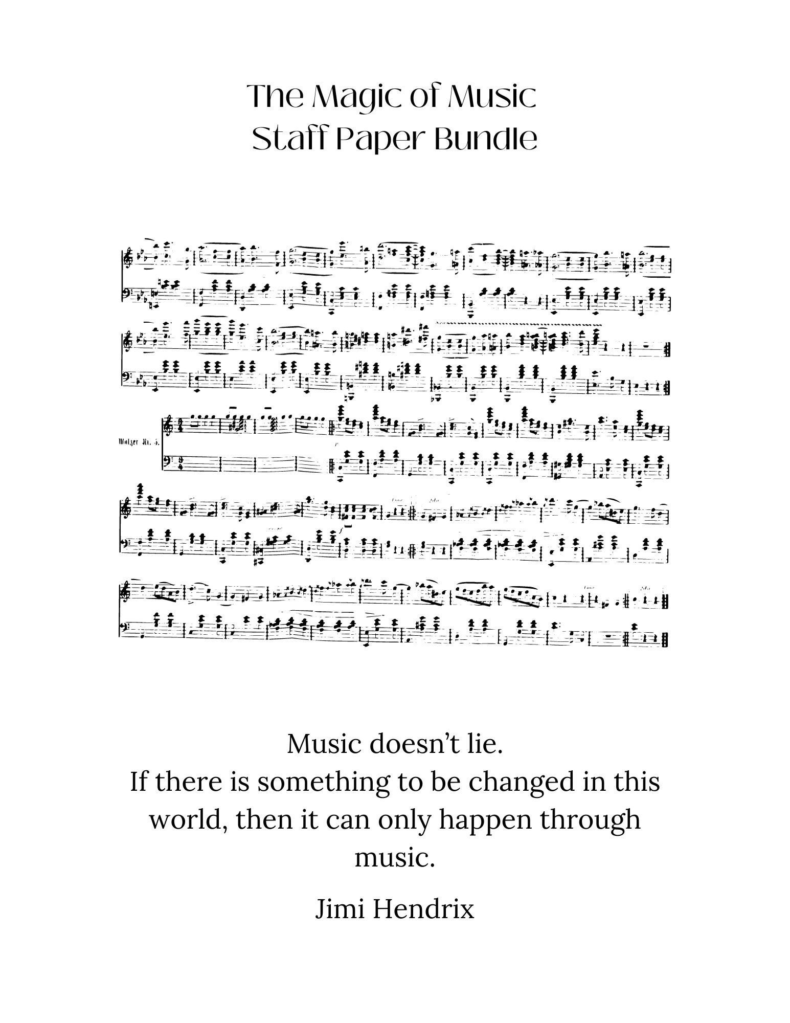 Blank Sheet Music Printable Sheet Music Digital Piano Sheet Music Sheet ...