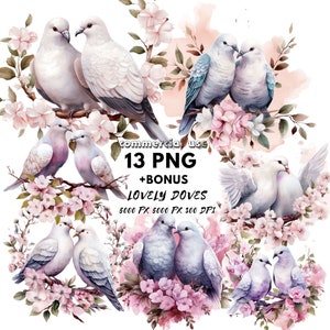 Clipart romantique amour | Utilisation commerciale | Éléments d'aquarelle | Couple Graphique PNG | Clipart aquarelle Saint-Valentin | Animaux des bois