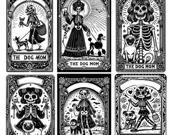 Dog Tarot Card PNG, Funny Dog Mom PNG, Witchy Dog Clipart, Tarot Card Clipart, Sublimation Shirt Design, Pet Lover PNG