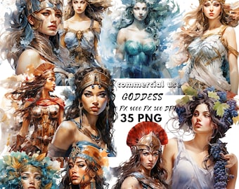 Griechische Götter und Göttinnen Clipart Bundle: Mythologie PNG (digitaler Download)