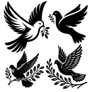 Colombe des cliparts PNG, silhouette SVG Pigeon, colombe svg, Silhouette colombe, Silhouette oiseau, Clipart Pigeon, colombe png, fichier coupe SVG pour Cricut