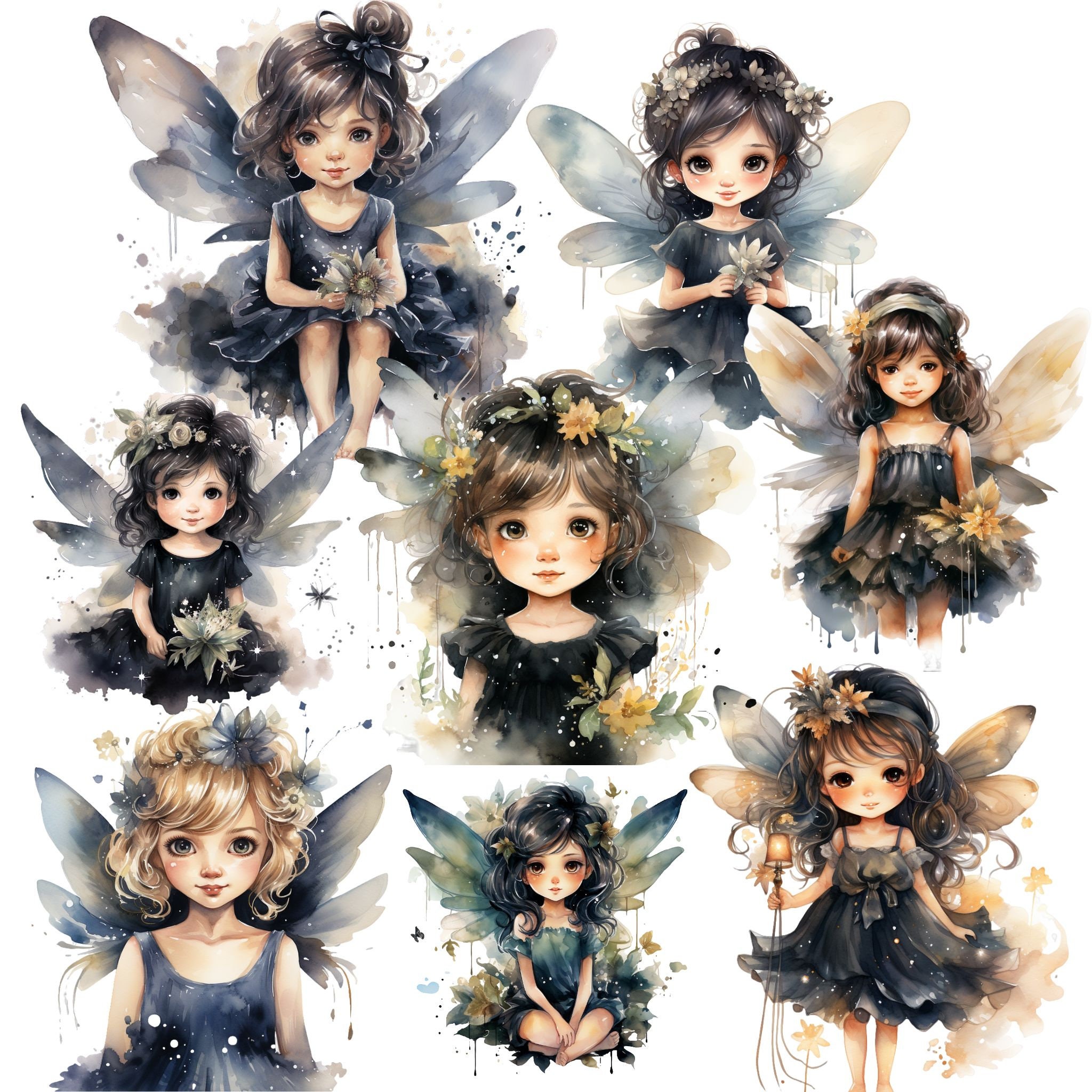 Fairy Dark Watercolor Graphics PNG Ethereal Fantasy Art Fairy Tale Art ...