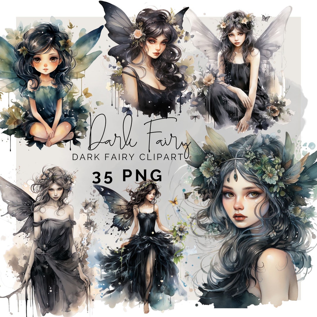 Fairy Dark Watercolor Graphics PNG Ethereal Fantasy Art Fairy Tale Art ...