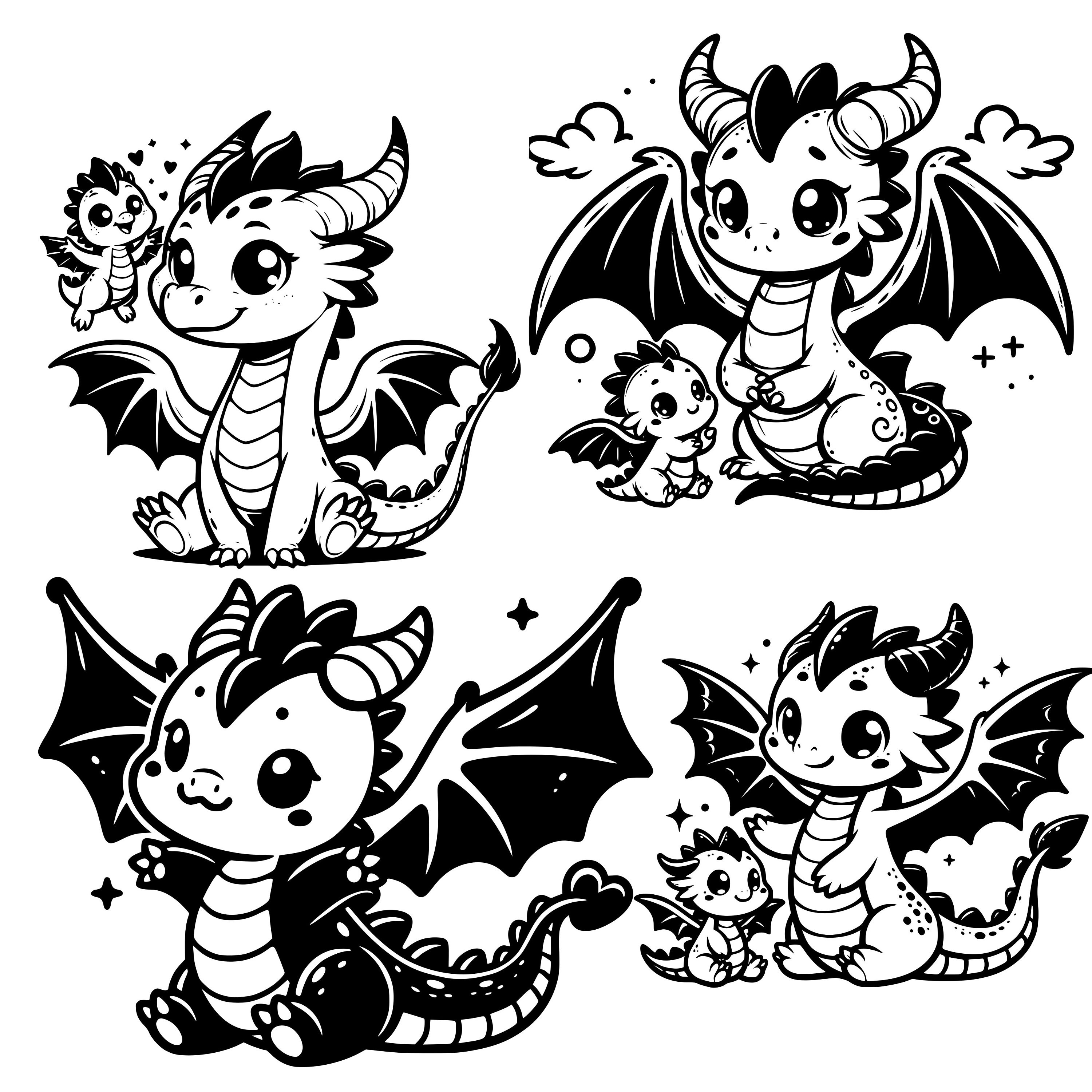 Baby Dragon Clipart Bundle | Mythical PNG SVG (digital Download) - Etsy