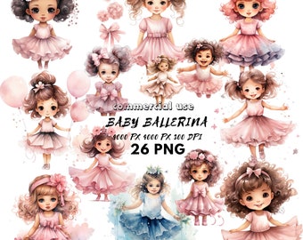 Roze ballerina babymeisje aquarel clipart schattig roze ballet meisje PNG zwanenmeer clipart zoete ballerina tutu babyshower kinderkamer reclame