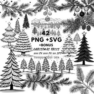 Niedliches Baum SVG Bundle - Tannenzweige - Weihnachtsdekoration - Digital Download für Cricut