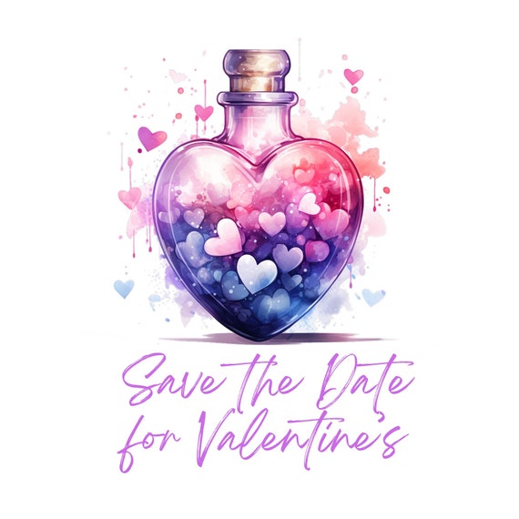 Watercolor pastel love potion 15 clipart bundle, romantic potion bottles PNG for Valentine's Day, fantasy, Wiccan, witchcraft, apothecary