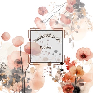Papoula clipart Flor Selvagem Png Casamento flor de verão Convite DIY Pacote Comercial Casamento Clipart Floral Papoula png