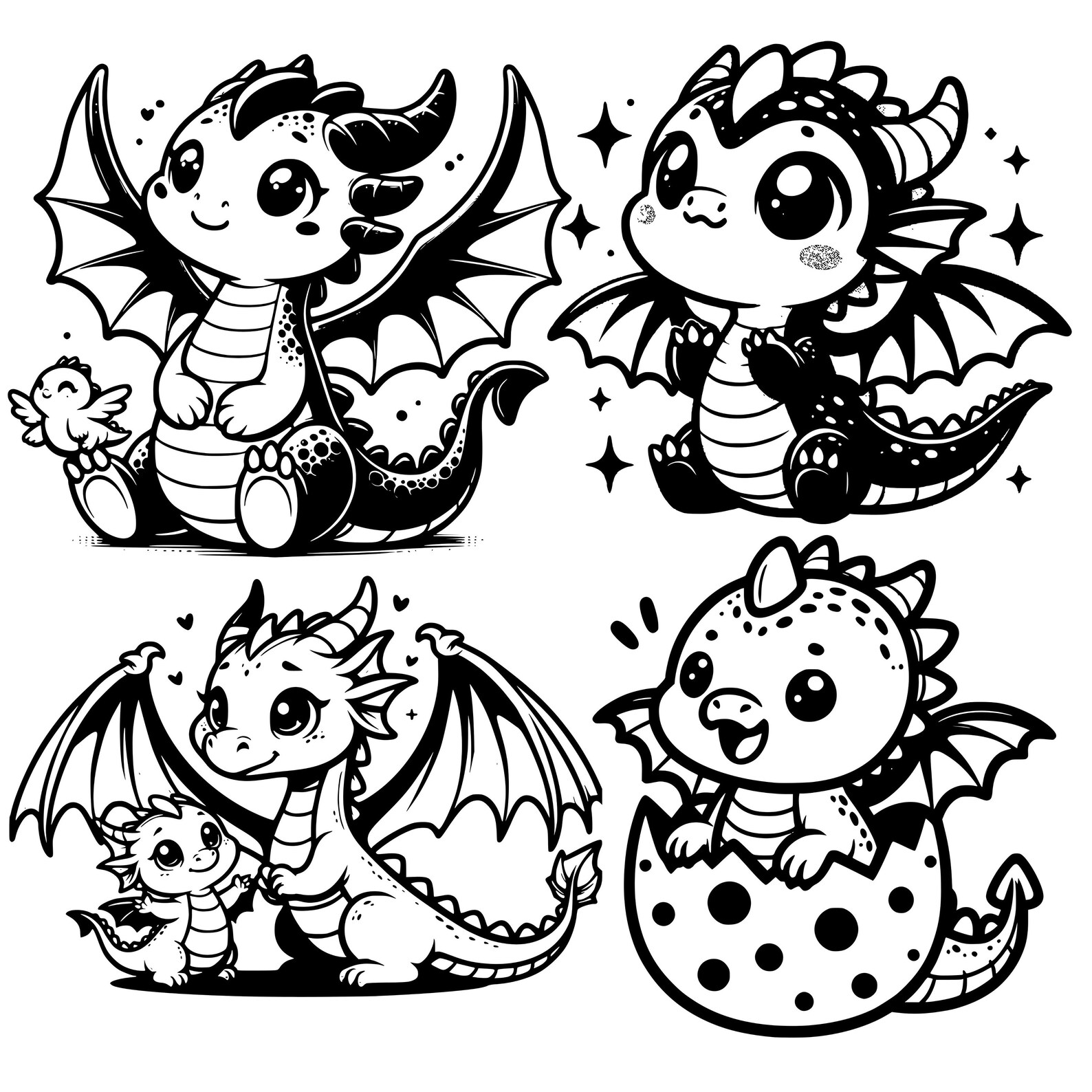 Baby Dragon Clipart Bundle | Mythical PNG SVG (digital Download) - Etsy