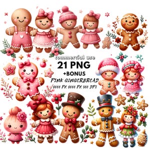 Gingerbread Clipart | Gingerbread Cookie Png | Gingerbread Man | Holiday Clipart | Clipart Or Commercial Use | Gingerbread House & Cookies