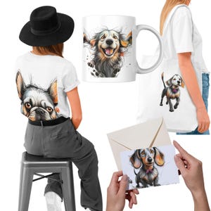 Schrulliges Hund Clipart Bundle - lustige Haustiere - wunderliche Hunde - digitaler Download zum Basteln
